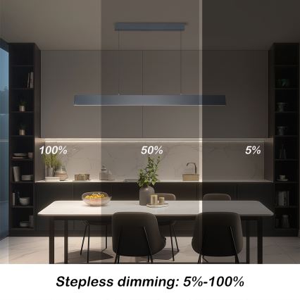 Brilagi - Himmennettävä LED-kattokruunu johdossa SLIMLINE LED/40W/230V 3000-6000K antrasiitti + kauko-ohjaus