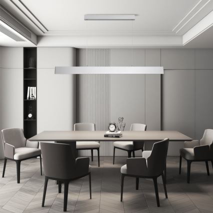 Brilagi - Himmennettävä LED-kattokruunu johdossa SLIMLINE LED/40W/230V 3000-6000K hopea + kauko-ohjaus