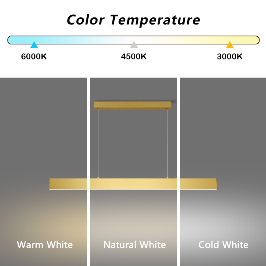 Brilagi - Himmennettävä LED-kattokruunu johdossa SLIMLINE LED/40W/230V 3000-6000K kulta + kauko-ohjaus