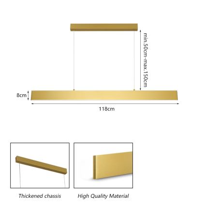 Brilagi - Himmennettävä LED-kattokruunu johdossa SLIMLINE LED/40W/230V 3000-6000K kulta + kauko-ohjaus