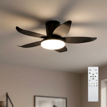 Brilagi - himmennettävä LED-kattotuuletin LED/32W/230V 3000-6500K halkaisija 95 cm musta + kaukosäädin