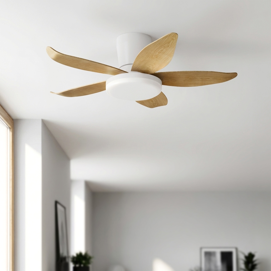 Brilagi - himmennettävä LED-kattotuuletin LED/32W/230V 3000-6500K Ø 95 cm valkoinen/ruskea + kaukosäädin