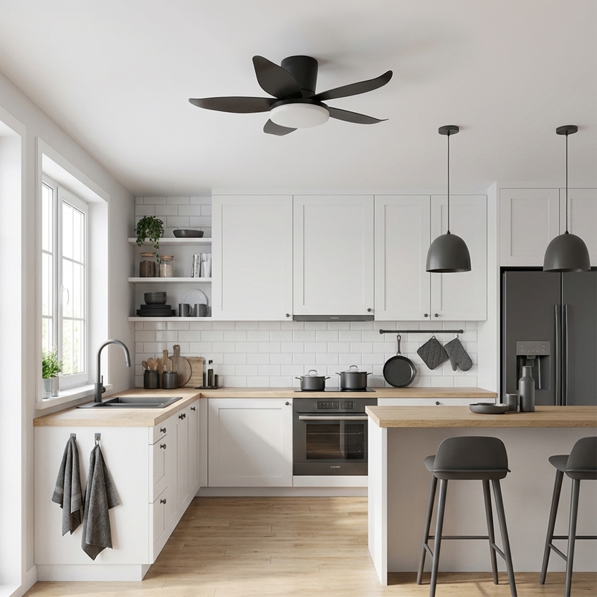 Brilagi - Himennettävä LED-kattotuuletin LED/32 W/230 V Ø 95 cm, musta + kaukosäädin