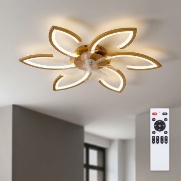 Brilagi - himmennettävä LED-kattotuuletin LED/34W/230V 3000–6500K, halkaisija 78 cm, kultainen + kaukosäädin