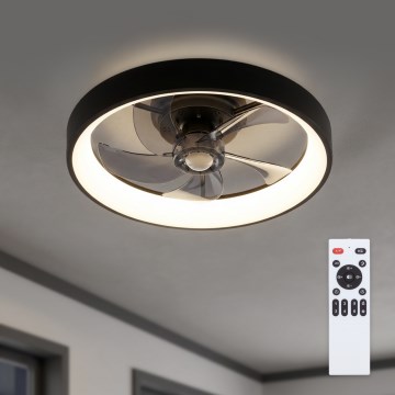 Brilagi - himmennettävä LED-kattotuuletin LED/34W/230V halkaisija 50 cm musta + kaukosäädin
