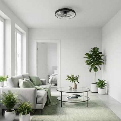 Brilagi - LED-himennettävä kattotuuletin LED/34W/230V 3000-6500K halkaisija 50 cm musta + kaukosäädin