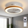 Brilagi - himmennettävä LED-kattotuuletin LED/38W/230V 3000-6500K halkaisija 50 cm valkoinen/ruskea + kaukosäädin