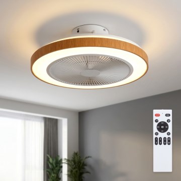 Brilagi - himmennettävä LED-kattotuuletin LED/38W/230V 3000-6500K halkaisija 50 cm valkoinen/ruskea + kaukosäädin