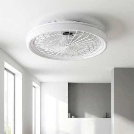 Brilagi - himmennettävä LED-kattotuuletin 40 W / 230 V 3000–6500 K Ø 48 cm, valkoinen + kaukosäädin