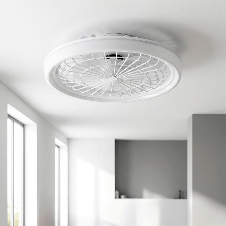Brilagi - himmennettävä LED-kattotuuletin 40 W / 230 V 3000–6500 K Ø 48 cm, valkoinen + kaukosäädin
