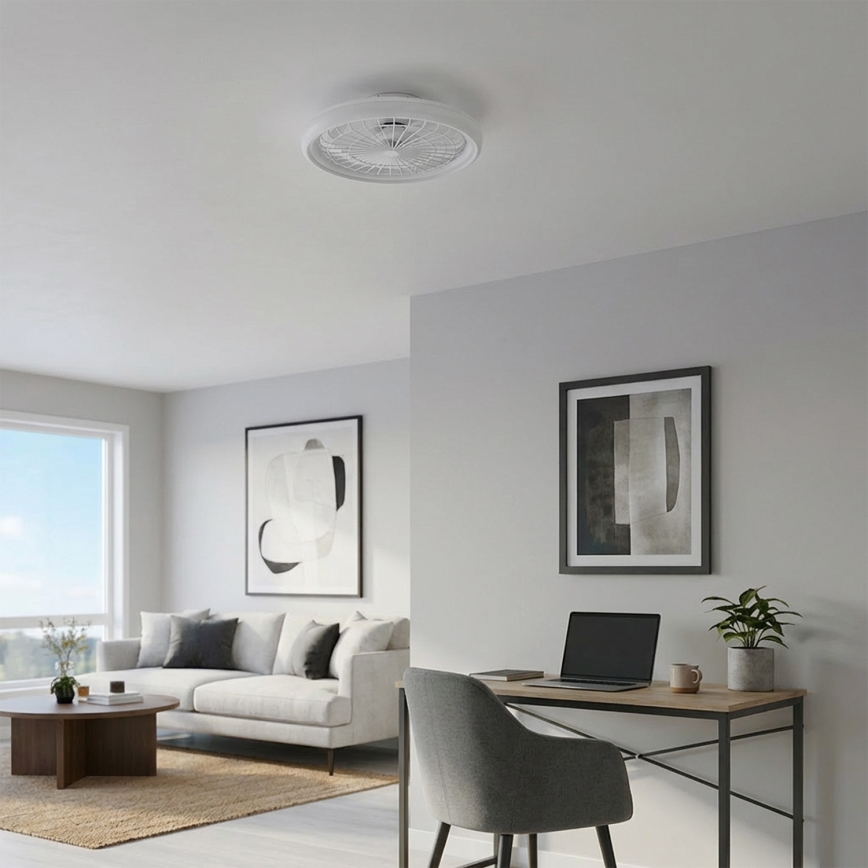 Brilagi - himmennettävä LED-kattotuuletin 40 W / 230 V 3000–6500 K Ø 48 cm, valkoinen + kaukosäädin