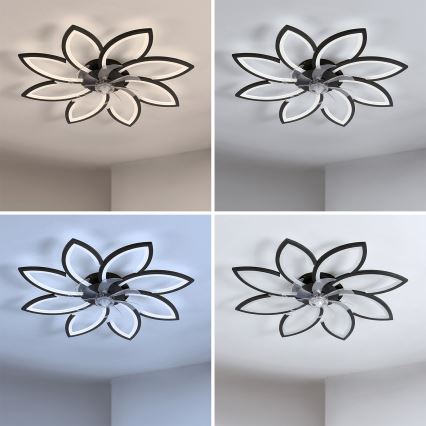 Brilagi - himmennettävä LED-kattotuuletin LED/43W/230V halkaisija 90 cm musta + kaukosäädin