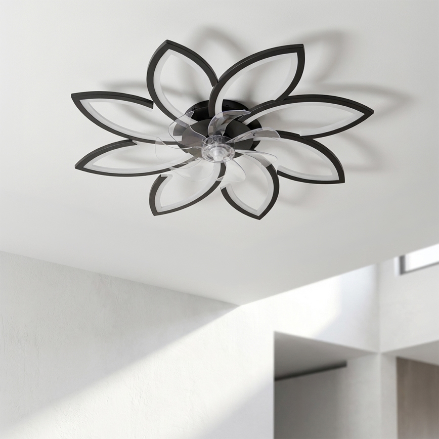 Brilagi - himmennettävä LED-kattotuuletin LED/43W/230V halkaisija 90 cm musta + kaukosäädin