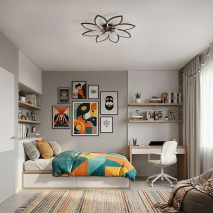 Brilagi - himmennettävä LED-kattotuuletin LED/43W/230V halkaisija 90 cm musta + kaukosäädin
