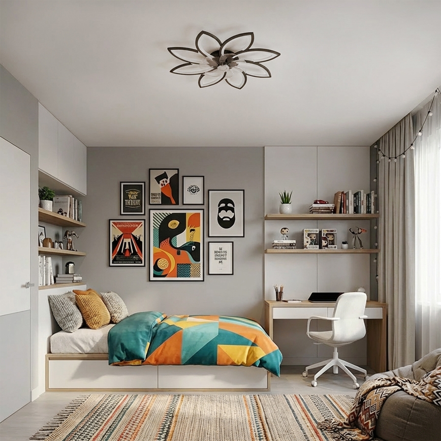 Brilagi - himmennettävä LED-kattotuuletin LED/43W/230V halkaisija 90 cm musta + kaukosäädin