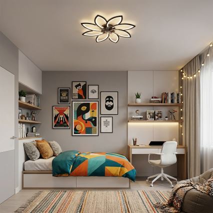 Brilagi - himmennettävä LED-kattotuuletin LED/43W/230V halkaisija 90 cm musta + kaukosäädin