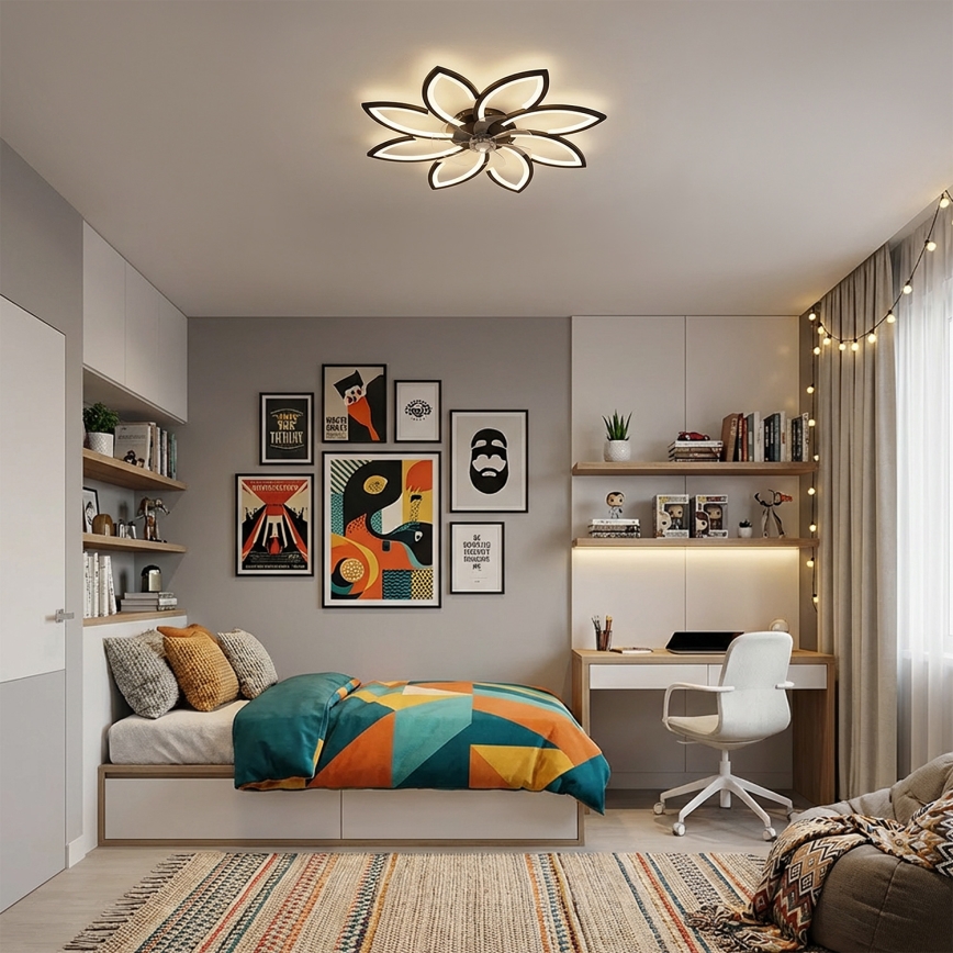 Brilagi - himmennettävä LED-kattotuuletin LED/43W/230V halkaisija 90 cm musta + kaukosäädin