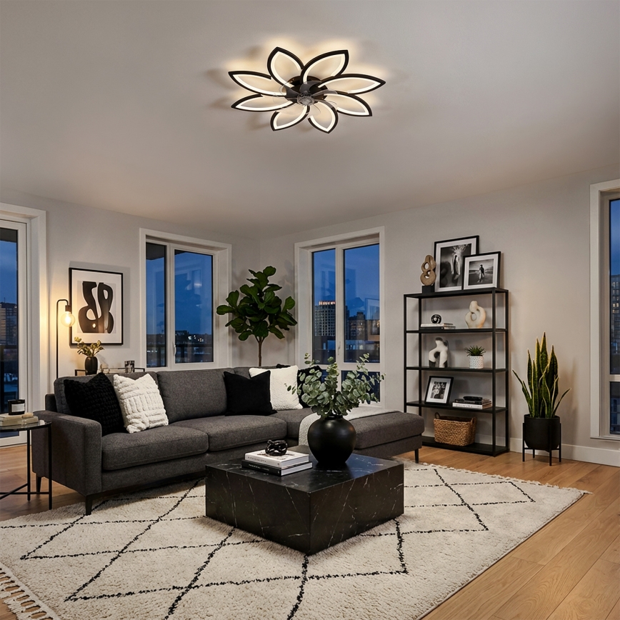 Brilagi - himmennettävä LED-kattotuuletin LED/43W/230V halkaisija 90 cm musta + kaukosäädin