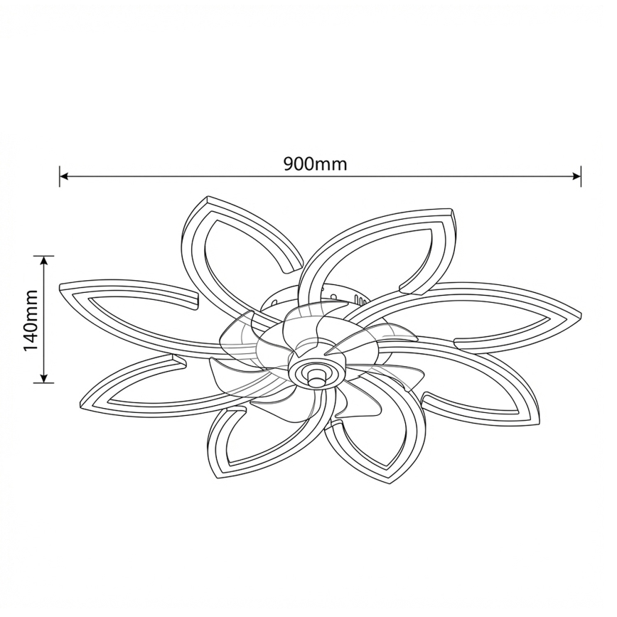 Brilagi - himmennettävä LED-kattotuuletin LED/43W/230V 3000-6500K halkaisija 90 cm musta + kaukosäädin