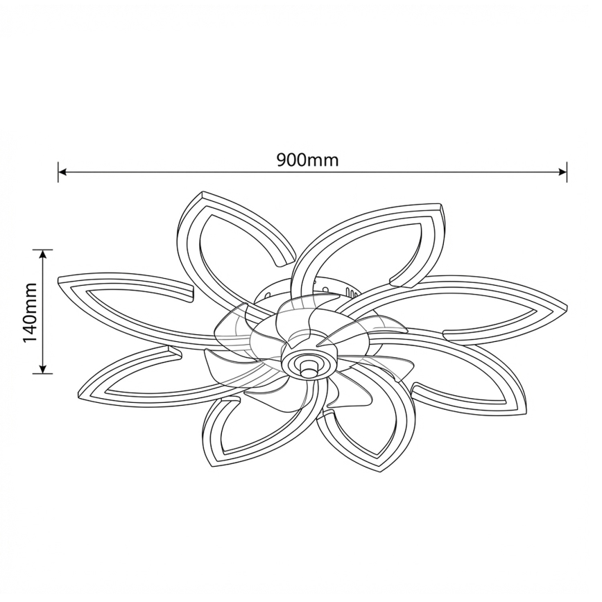 Brilagi - LED-himmennettävä kattotuuletin LED/43W/230V, halkaisija 90 cm, valkoinen + kaukosäädin