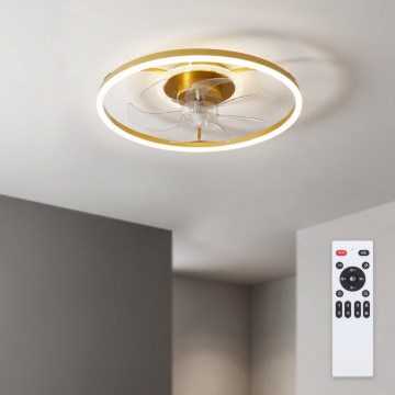 Brilagi - himmennettävä LED-kattotuuletin LED/66W/230V 3000-6500K halkaisija 55 cm valkoinen/kultainen + kaukosäädin