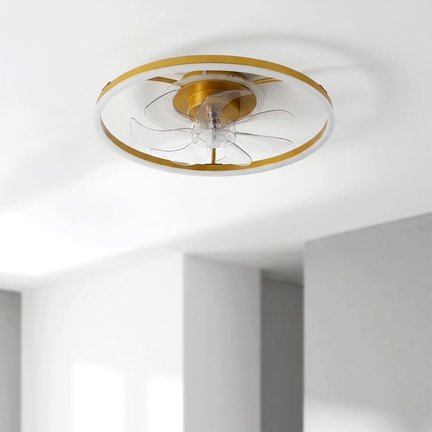 Brilagi - himmennettävä LED-kattotuuletin LED/66W/230V 3000-6500K halkaisija 55 cm valkoinen/kultainen + kaukosäädin