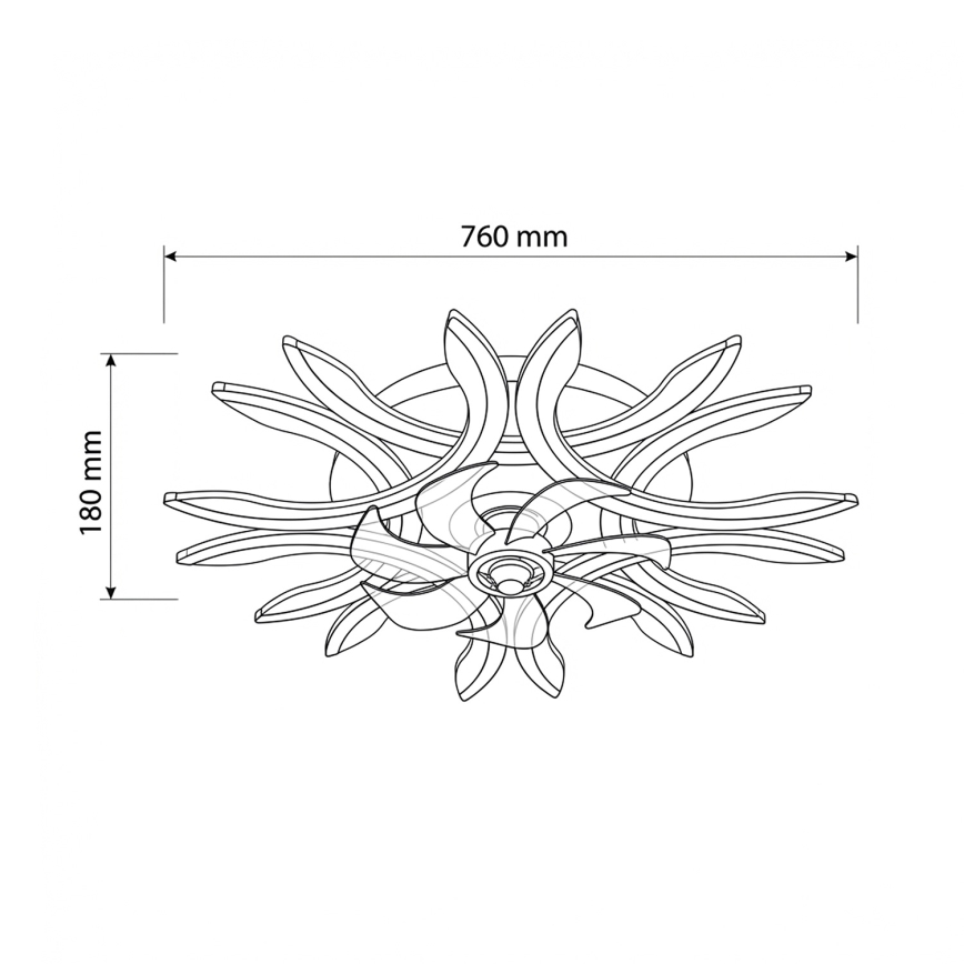 Brilagi - LED-himmennettävä kattotuuletin LED/70W/230V halkaisija 76 cm valkoinen + kaukosäädin