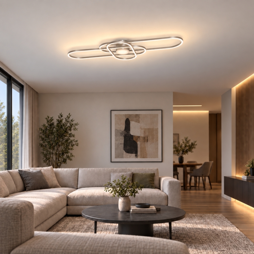 BRILAGI - LED himmennettävä kattovalaisin APOLLO LED/58W/230V 3000-6500K 43,2x101,2 cm mattakromi + kaukosäädin