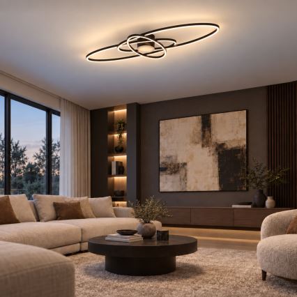BRILAGI - LED himmennettävä kattovalaisin APOLLO LED/58W/230V 3000-6500K 43,2x101,2 cm musta + kaukosäädin