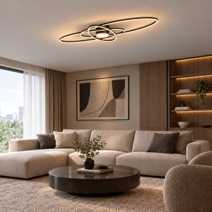 BRILAGI - LED himmennettävä kattovalaisin APOLLO LED/58W/230V 3000-6500K 43,2x101,2 cm musta + kaukosäädin