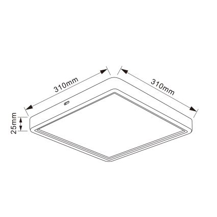 Brilagi - LED himmennettävä kattovalaisin ESTELA SQUARE LED/36W/230V 3000-6500K 31x31 cm valkoinen + kaukosäädin