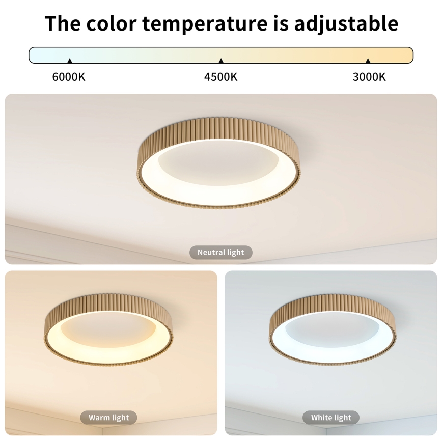 Brilagi - LED-himennettävä kattovalaisin FALCON MODERN LED/30W/230V 3000-6500K halkaisija 40 cm beige + kaukosäädin