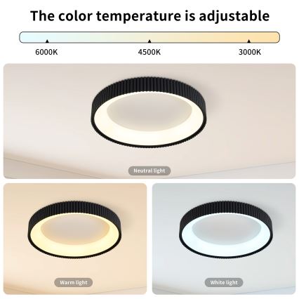 Brilagi - LED-himennettävä kattovalaisin FALCON MODERN LED/30W/230V 3000-6500K halkaisija 40 cm musta + kauko-ohjain