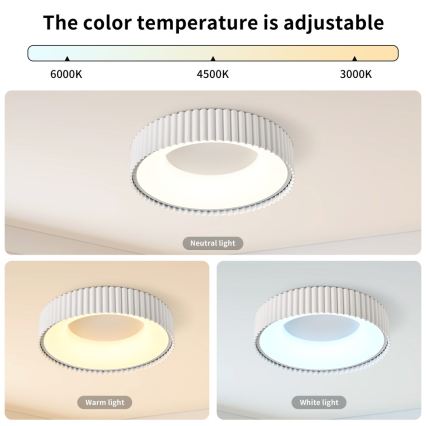 BRILAGI - Himennettävä LED-kattovalaisin FALCON MODERN LED/30W/230V 3000-6000K halkaisija 40 cm valkoinen + kaukosäädin