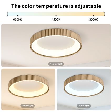 BRILAGI - LED-dimmattava kattovalaisin FALCON MODERN LED/54W/230V 3000-6500K 60 cm beigen sävyinen + kaukosäädin