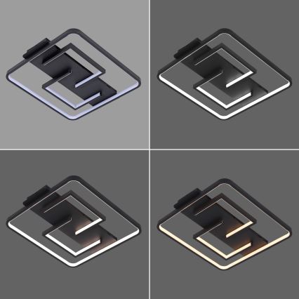 Brilagi - FLARE himmennettävä LED-kattovalaisin LED/34W/230V 3000-6000K 48x48 cm musta + kaukosäädin