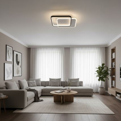 Brilagi - LED-himmennettävä kattovalaisin FLARE LED/43W/230V 3000-6000K 39,5x45 cm valkoinen/musta + kaukosäädin
