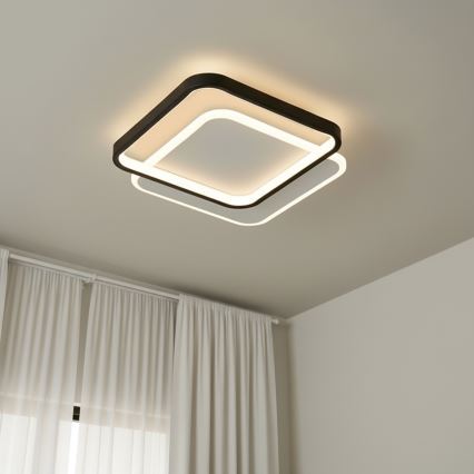 Brilagi - LED-himmennettävä kattovalaisin FLARE LED/43W/230V 3000-6000K 39,5x45 cm valkoinen/musta + kaukosäädin