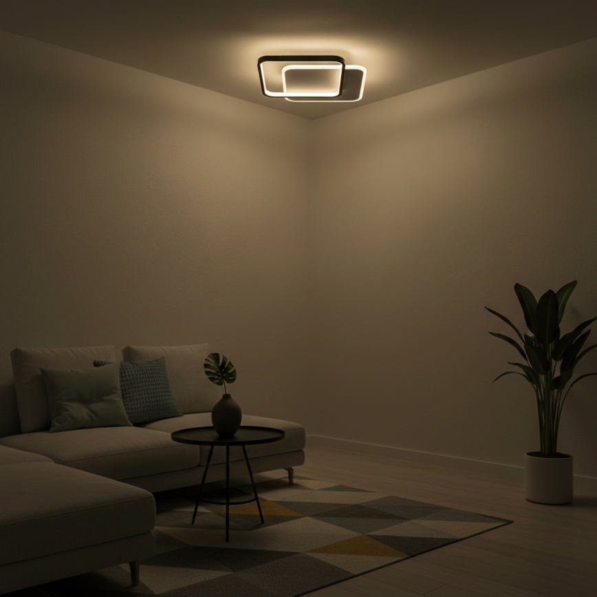 Brilagi - LED-himmennettävä kattovalaisin FLARE LED/43W/230V 3000-6000K 39,5x45 cm valkoinen/musta + kaukosäädin