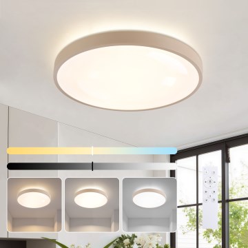 Brilagi - himmennettävä LED-kattovalaisin GLASS POOL DOUBLE LED/48W/230V 3000-6000K 40 cm beige + kaukosäädin