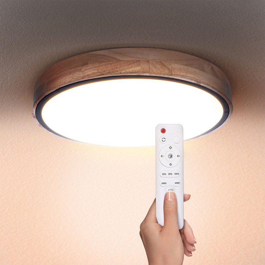Brilagi - himmennettävä LED-kattovalaisin GLORIA LED/48W/230V 3000-6500K tammi, halkaisija 40 cm + kaukosäädin