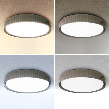 Brilagi - Himennettävä LED-kattovalaisin LUCIA, 48 W, 230 V, 3000–6500 K, Ø 41 cm, ruskeanharmaa (taupe) + kaukosäädin