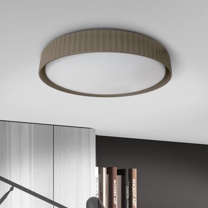 Brilagi - Himennettävä LED-kattovalaisin LUCIA, 48 W, 230 V, 3000–6500 K, Ø 41 cm, ruskeanharmaa (taupe) + kaukosäädin