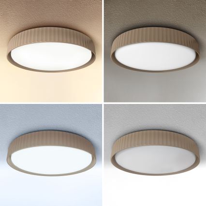 Brilagi - LED-himmennettävä kattovalaisin LUCIA LED/60W/230V 3000–6500K Ø 59 cm ruskea + kaukosäädin