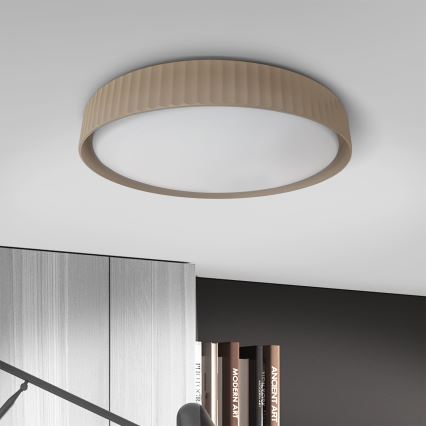 Brilagi - LED-himmennettävä kattovalaisin LUCIA LED/60W/230V 3000–6500K Ø 59 cm ruskea + kaukosäädin