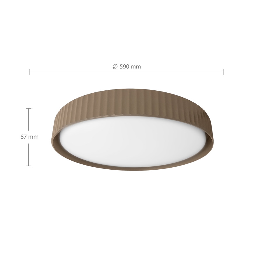 Brilagi - LED-himmennettävä kattovalaisin LUCIA LED/60W/230V 3000–6500K Ø 59 cm ruskea + kaukosäädin