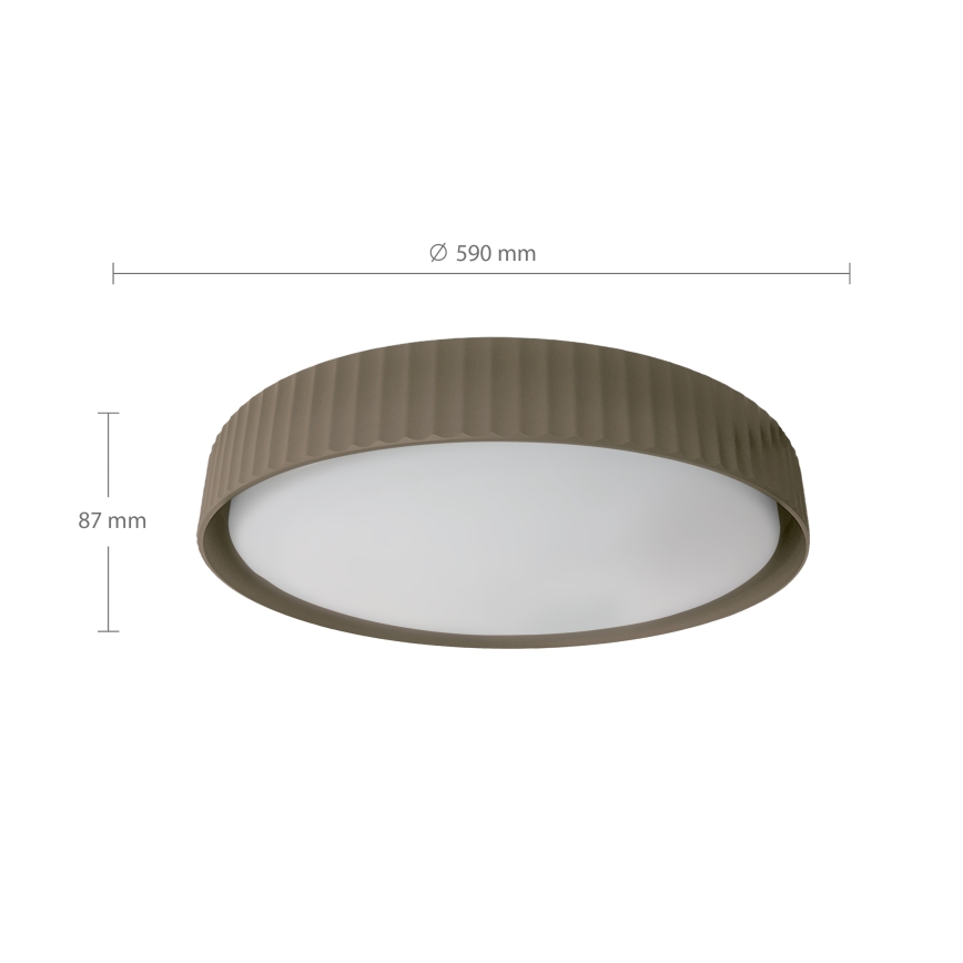 Brilagi - LED-himmennettävä kattovalaisin LUCIA, LED 60 W, 230 V, 3000–6500 K, halkaisija 59 cm, taupe + kaukosäädin