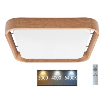 Brilagi - himmennettävä LED-kattovalaisin MANAROLA CUBIC LED/24W/230V 45x45 cm 3000-6500K tammi + kaukosäädin