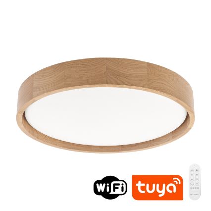 Brilagi - LED-himmennettävä kattovalaisin MANAROLA SMART LED/24W/230V 3000-6000K Wi-Fi Tuya Beacon halkaisija 41 cm tammi + kaukosäädin