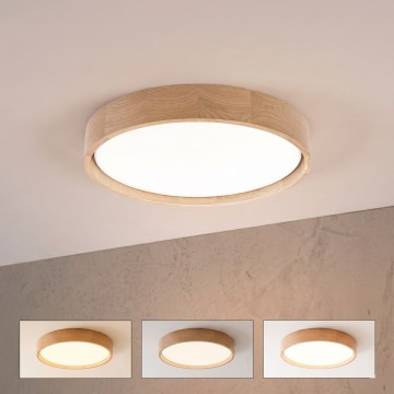 Brilagi - Himmennettävä LED-kattovalaisin MANAROLA SMART STARS LED/24W/230V 3000-6000K Wi-Fi Tuya Beacon Ø 41 cm tammi + kaukosäädin